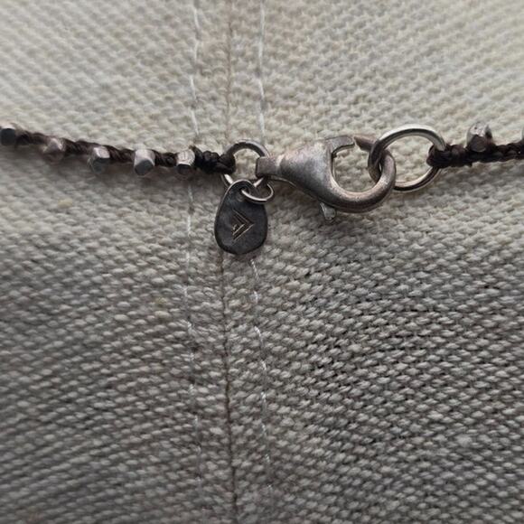 Silpada Silver Beaded Vintage Necklace and Charm CZ 925 Pendant Signed - Picture 6 of 6